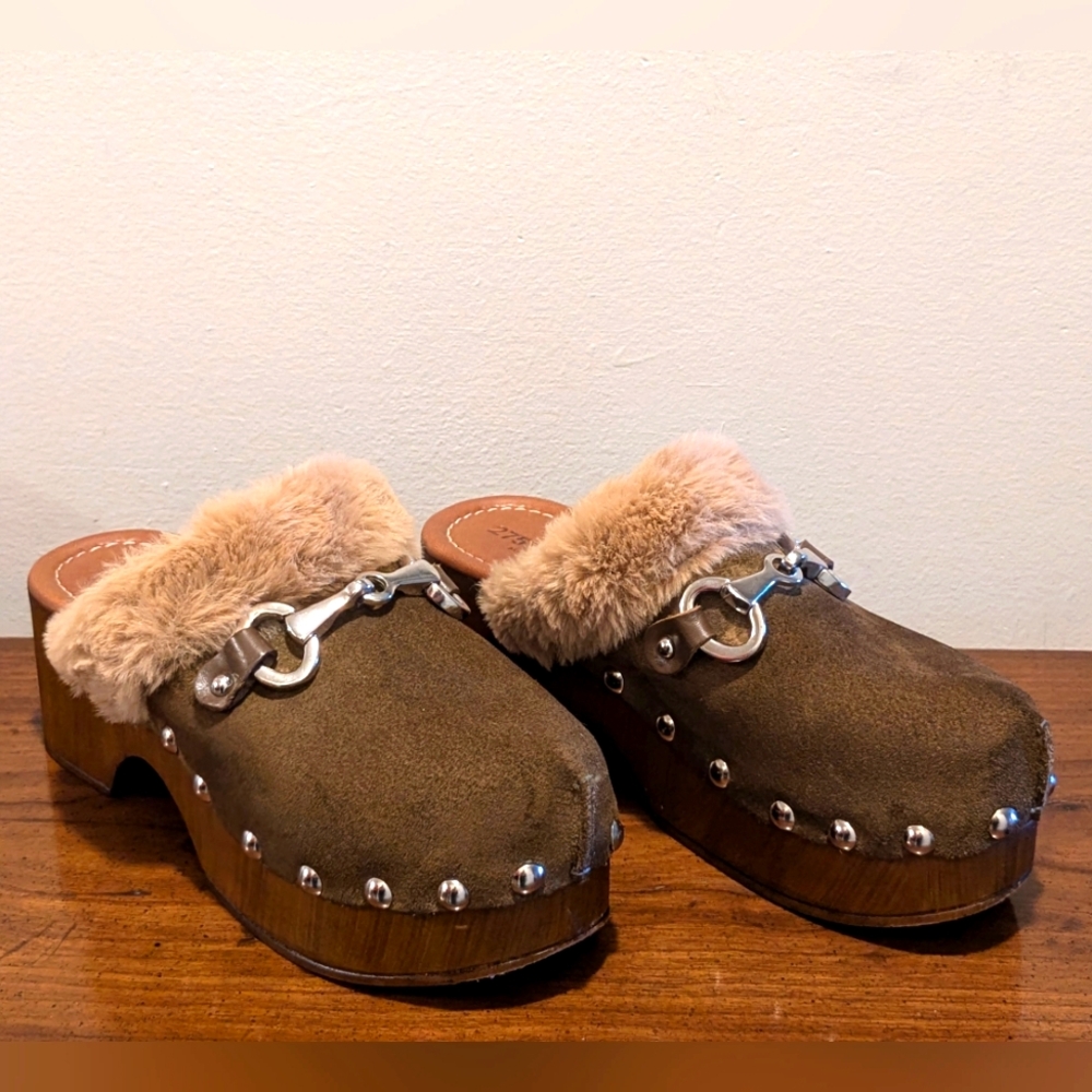 275 Central- Prince Clog Olive Suede made in Italy